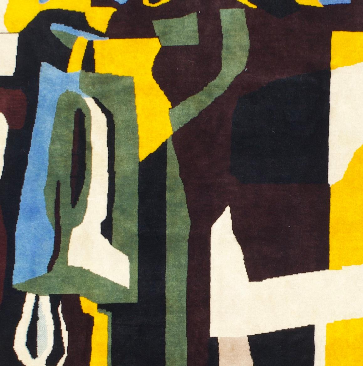 French Fine Mid Century Courboisier Design Rug 6’6