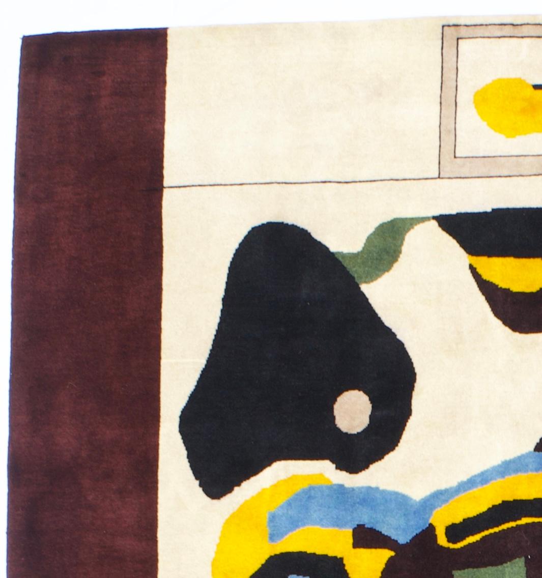 20th Century Fine Mid Century Courboisier Design Rug 6’6