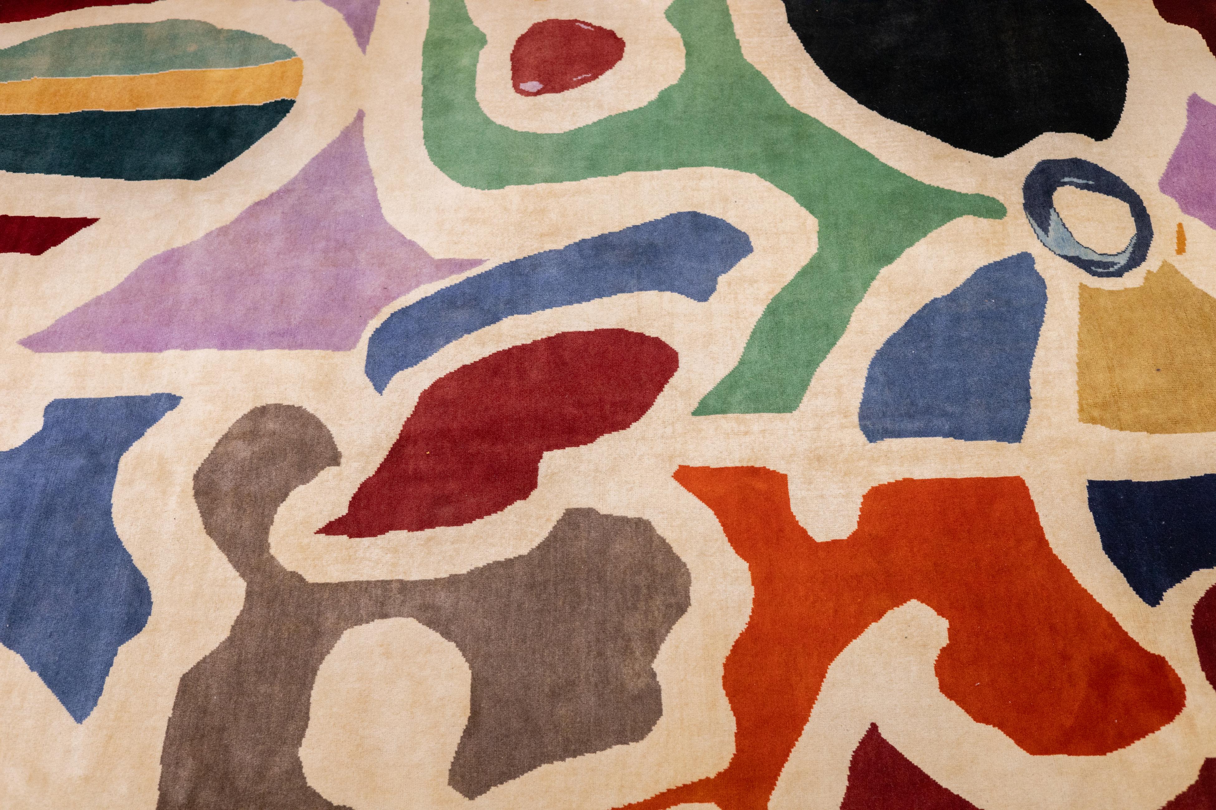 Fine Mid Century French Artistic Wool Rug 6'6