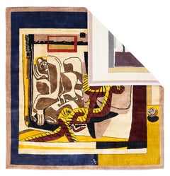 Tapis artistique français du milieu du siècle 8'1'' x 8'2''