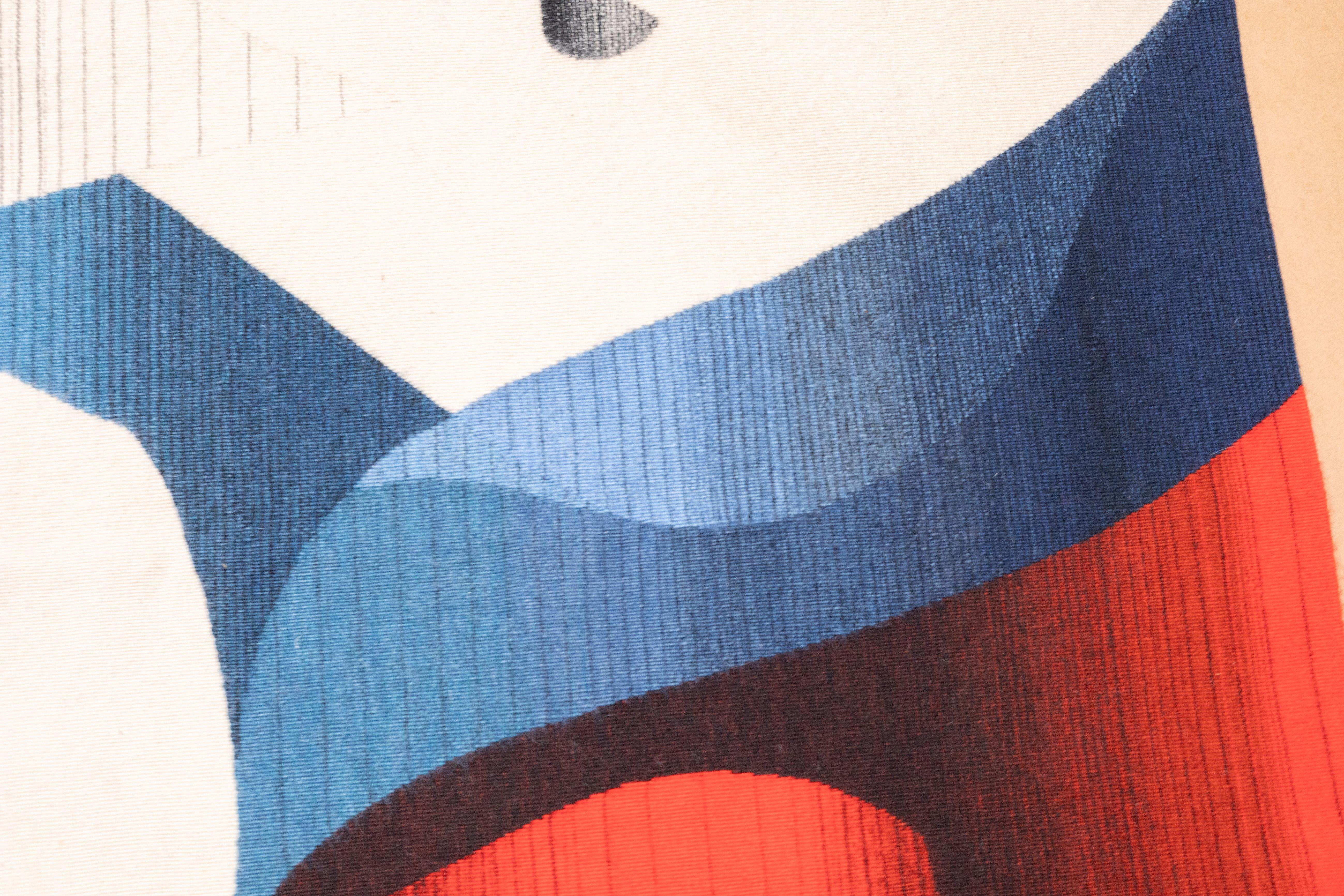 Fine mid century French designer wool  tapestry 4'10