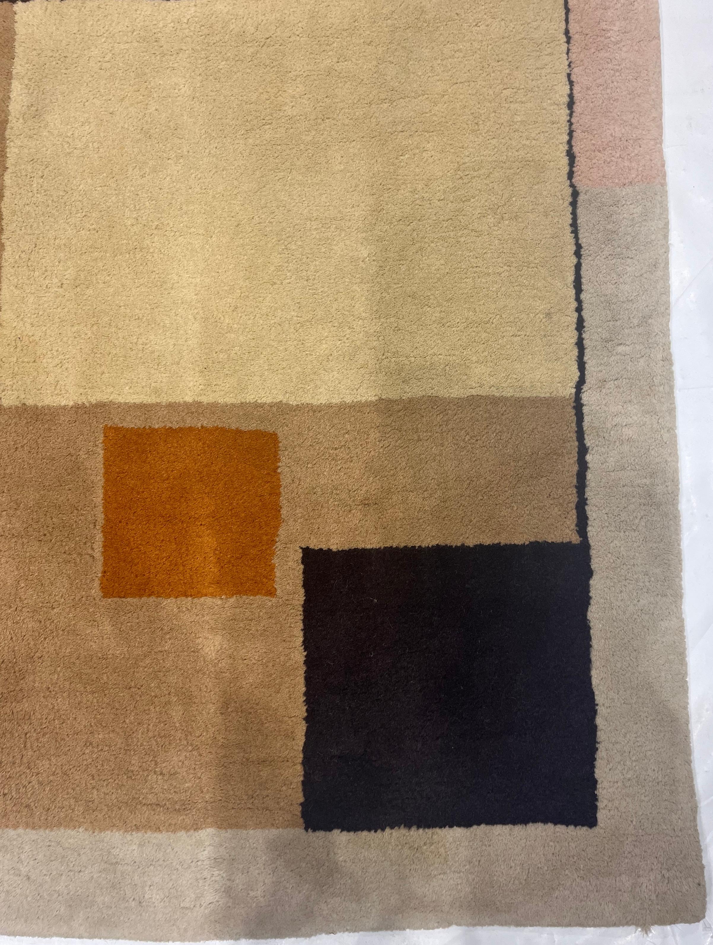 Fine Mid Century French Rug Da Silva Design  5'11'' x 8'6'' In Excellent Condition For Sale In New York, NY