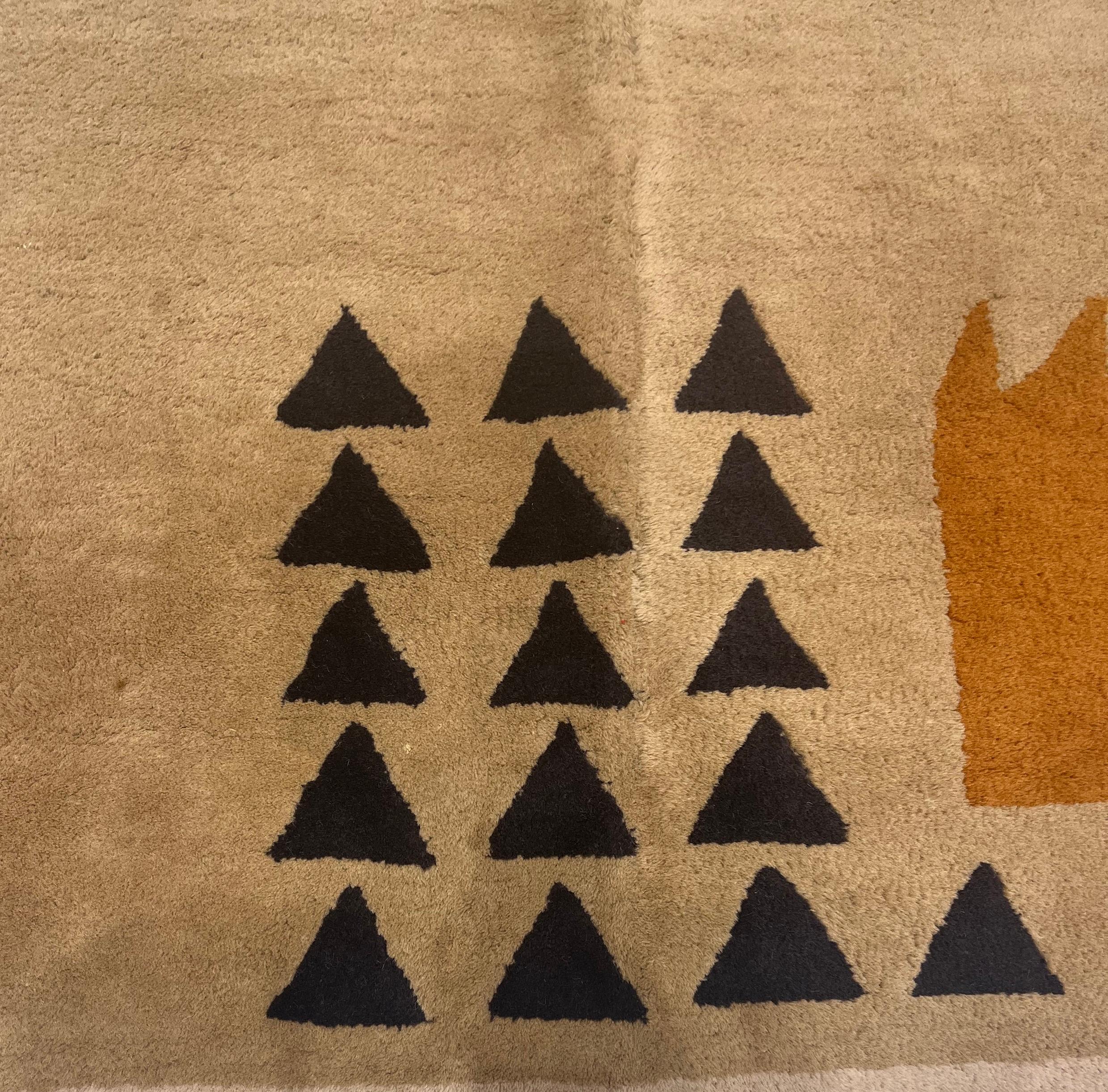 20th Century Fine Mid Century French Rug Da Silva Design  5'11'' x 8'6'' For Sale