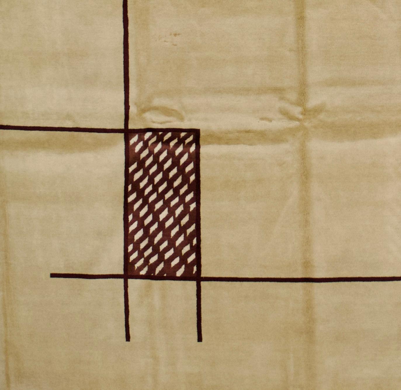 Wool Fine Mid Century French Rug Dasilvia Design 6'3