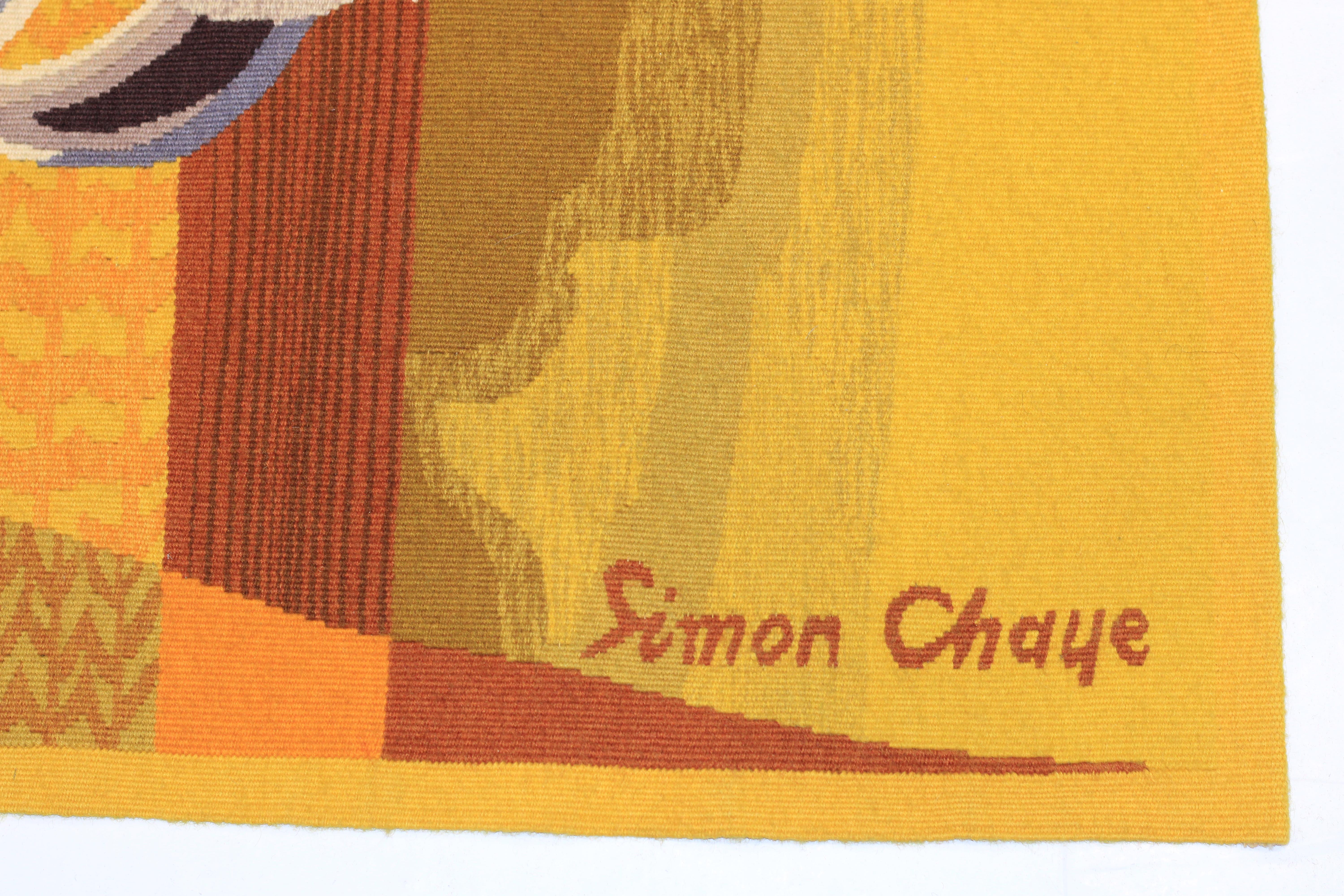 Fine Mid century French tapestry Signed by Simon Chaye 4’0