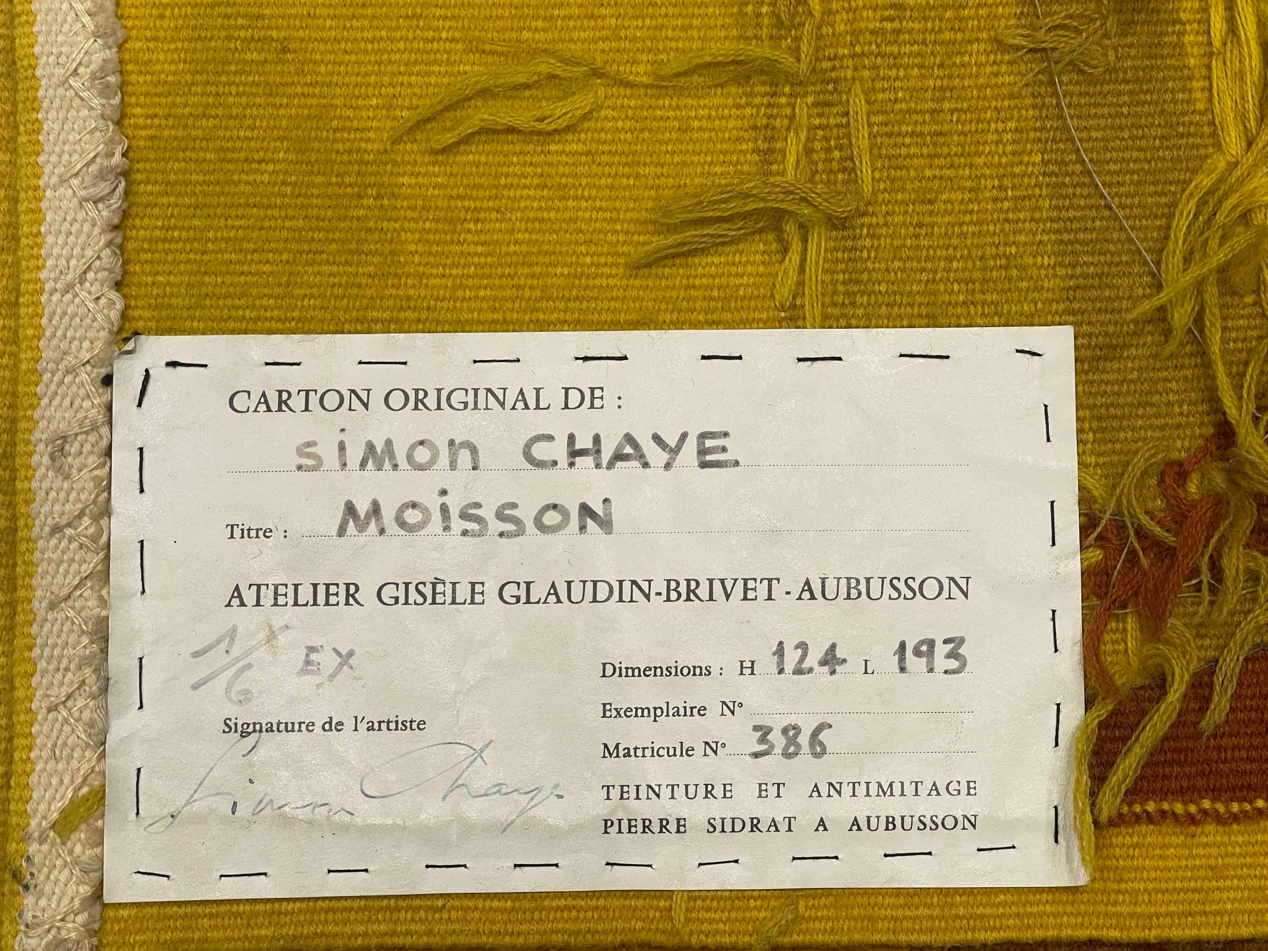 Fine Mid century French tapestry Signed by Simon Chaye 4’0