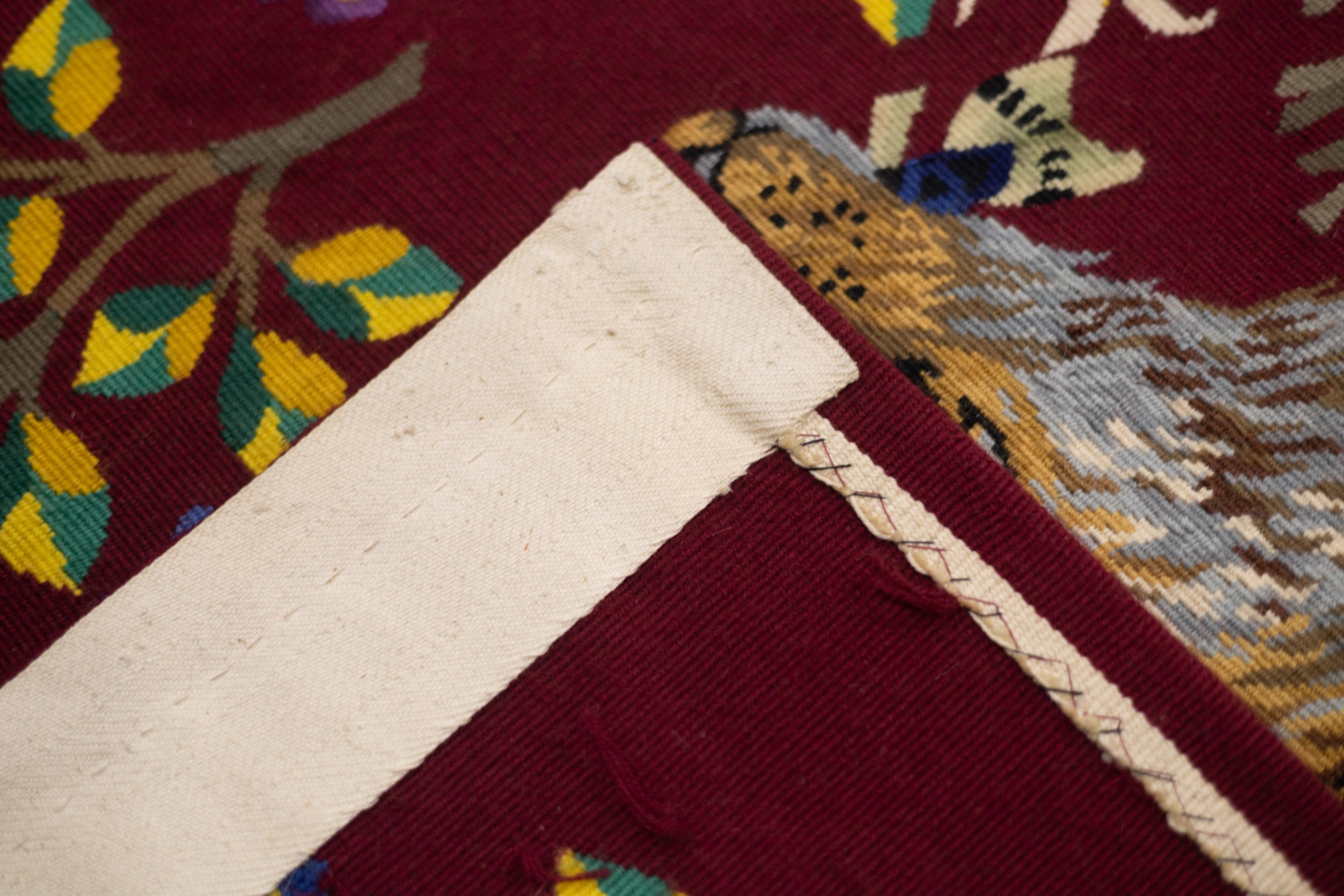 Fine Mid Century French Tapestry Signed Parrot 5’7