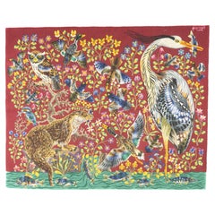 Arazzo francese della metà del secolo scorso firmato Parrot 5'7" x 6'11"