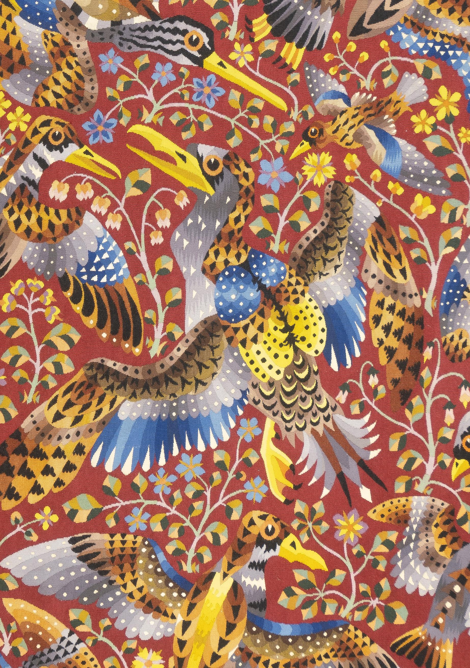 Fine Mid Century French Tapestry Signed Perrot 4’10” x 6’10