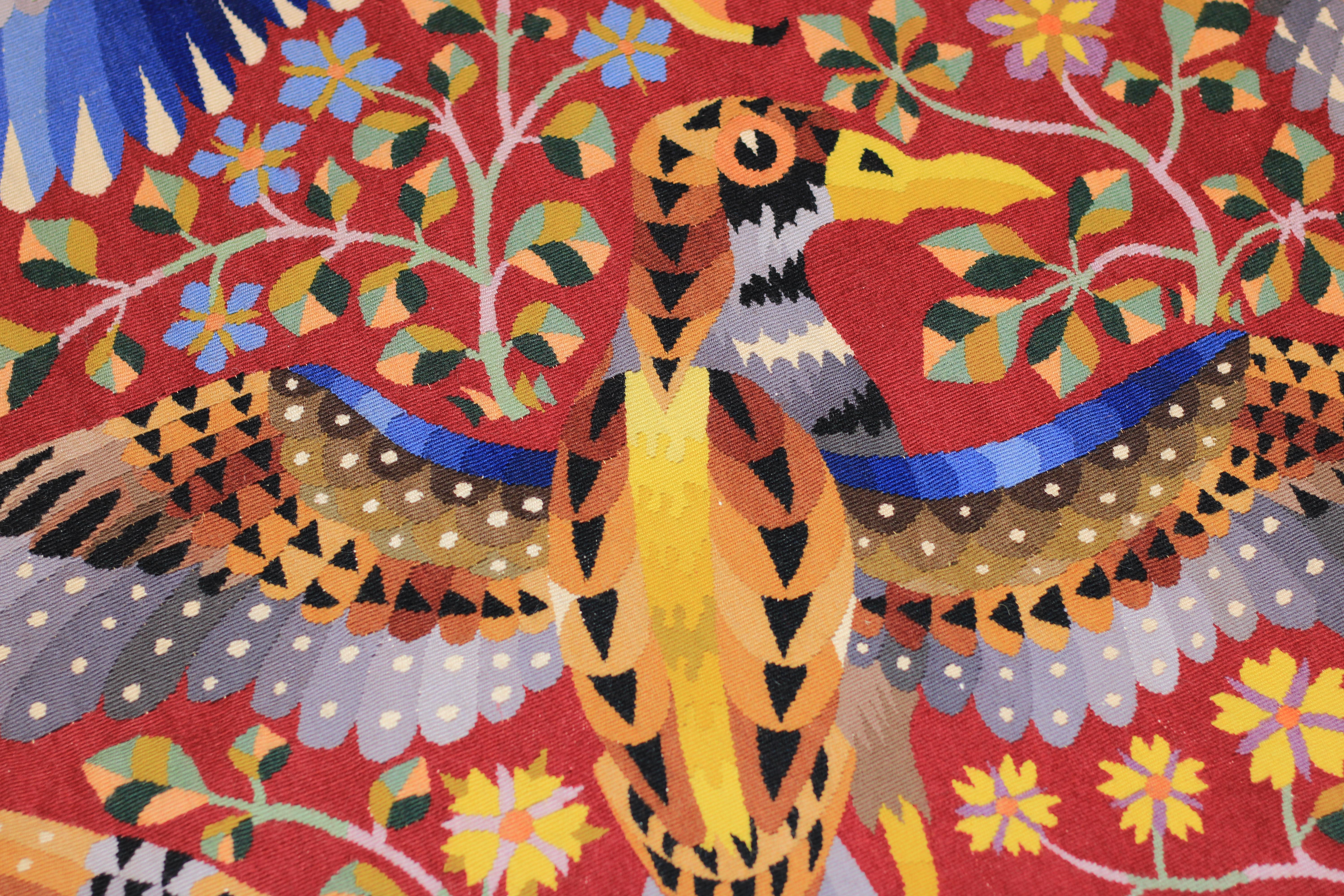 Fine Mid Century French Tapestry Signed Perrot 4’10” x 6’10