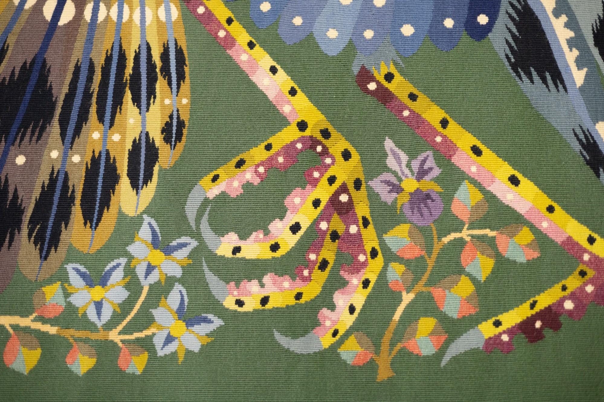 Wool Fine Mid Century French Tapestry Signed Perrot 5'3