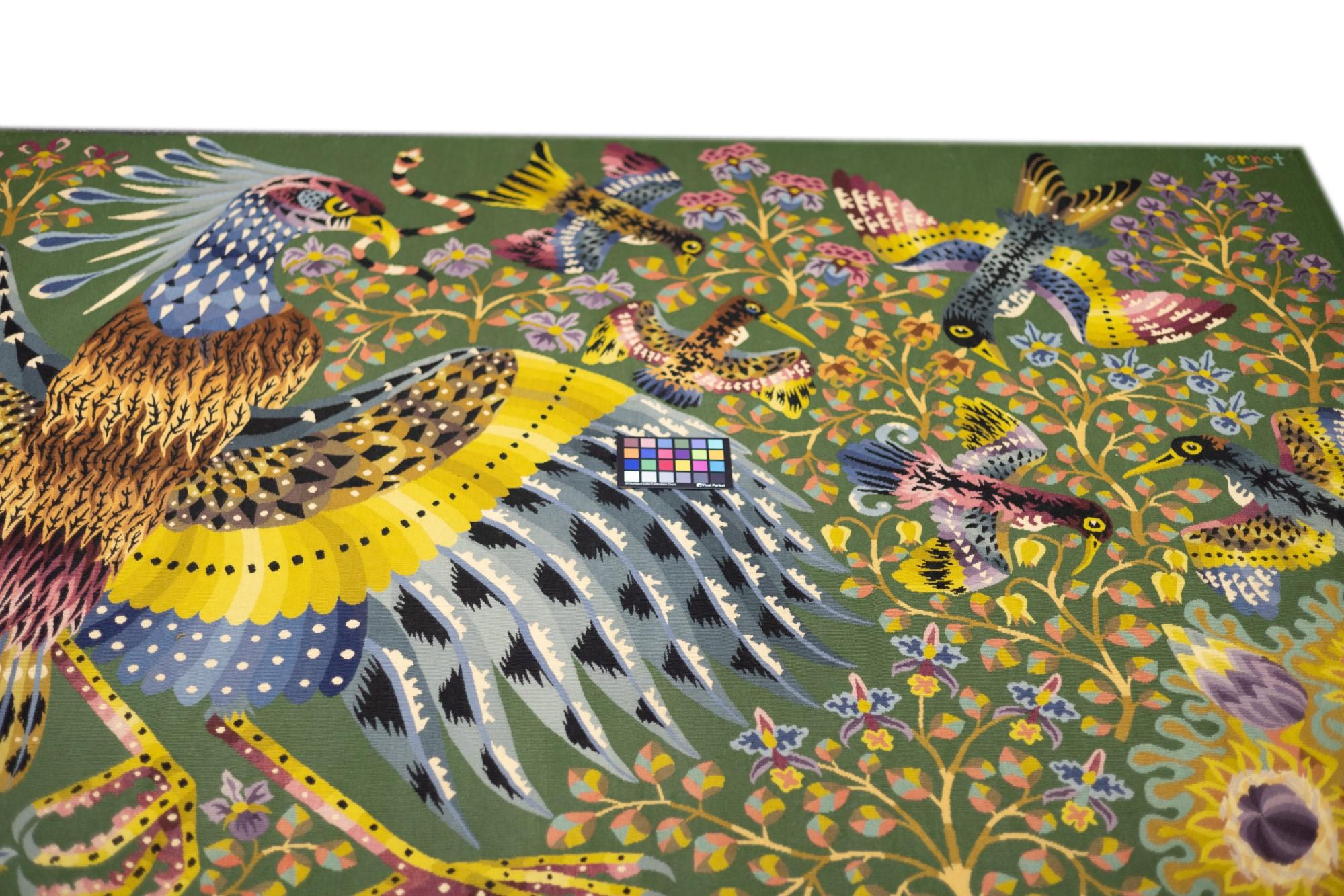 Fine Mid Century French Tapestry Signed Perrot 5'3