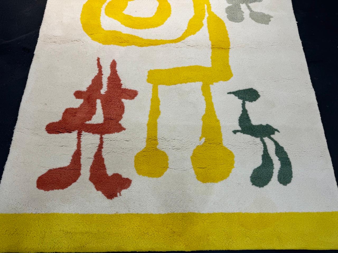 Fine Mid Century Genuine & Authentic French Wool Rug. For Sale 2