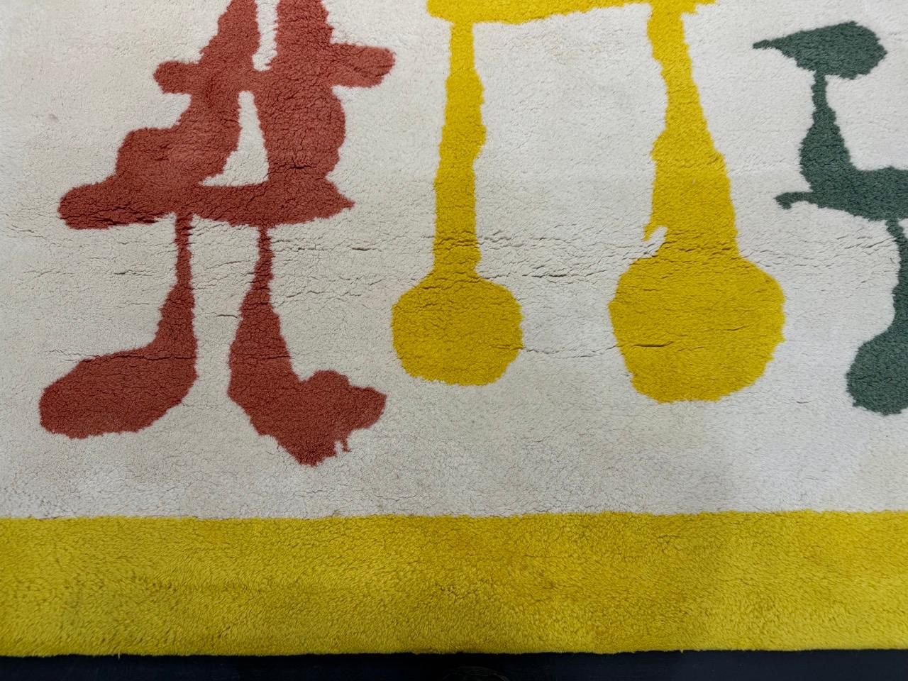 Fine Mid Century Genuine & Authentic French Wool Rug. For Sale 3