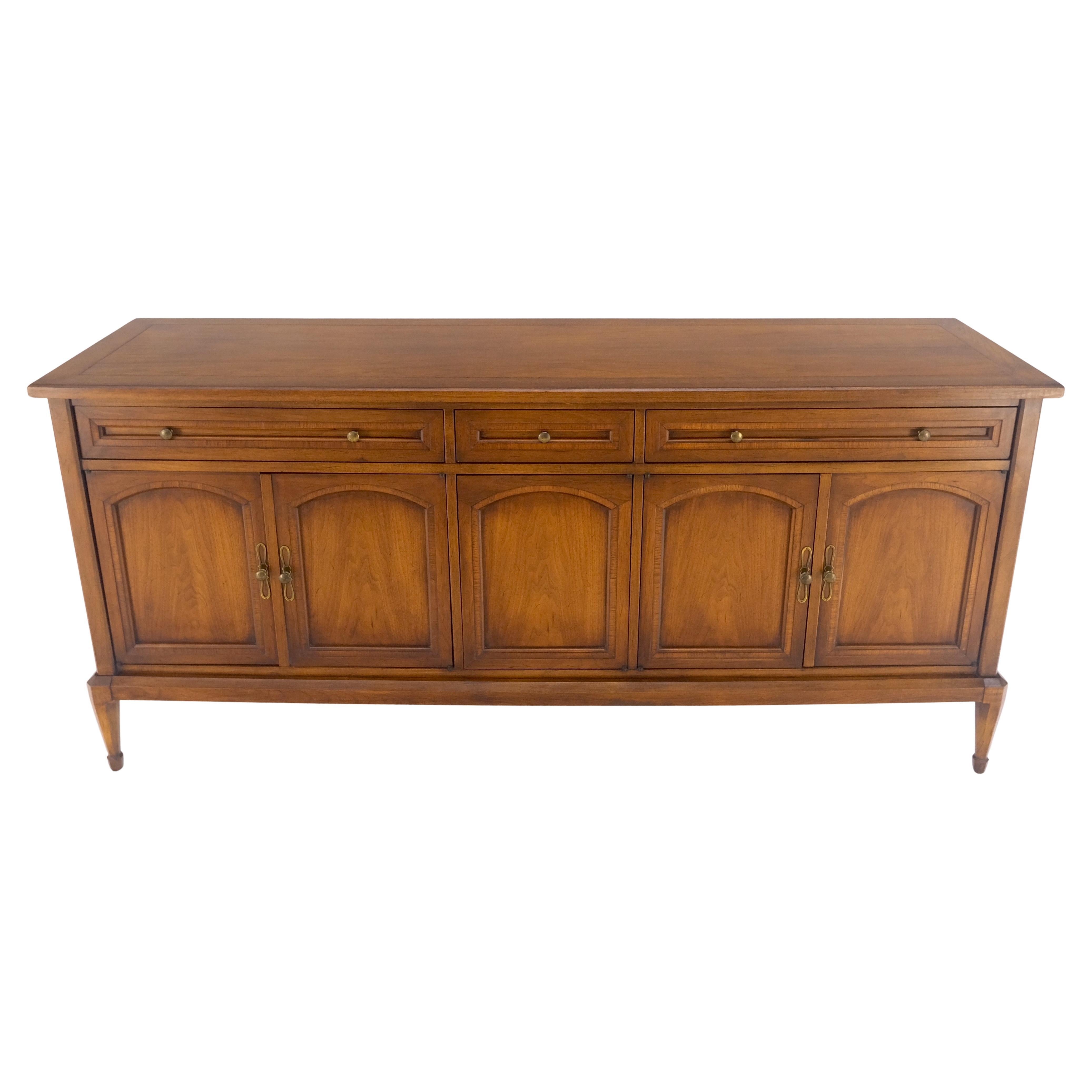 Fine Mid Century Light Walnut 5 Doors 3 Drawers Credenza Dresser Sideboard MINT