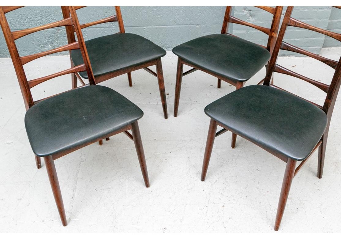 Fine Mid Century Mixed Set of 10 Niels Koefoed ‘Lis’ Chairs in Teak and Rosewood 9