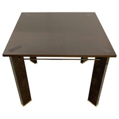 Fine Mid-Century Modern Ashwood Polished Bronze Square Lacquered Game Table