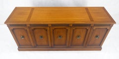 Fine Mid Century Modern Brown Mahogany 5 Doors Compartment Drawers Credenza MINT