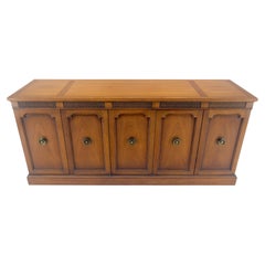 Fine Mid Century Modern Brown Mahogany 5 Porte Cassetti Scomparti Credenza MINT