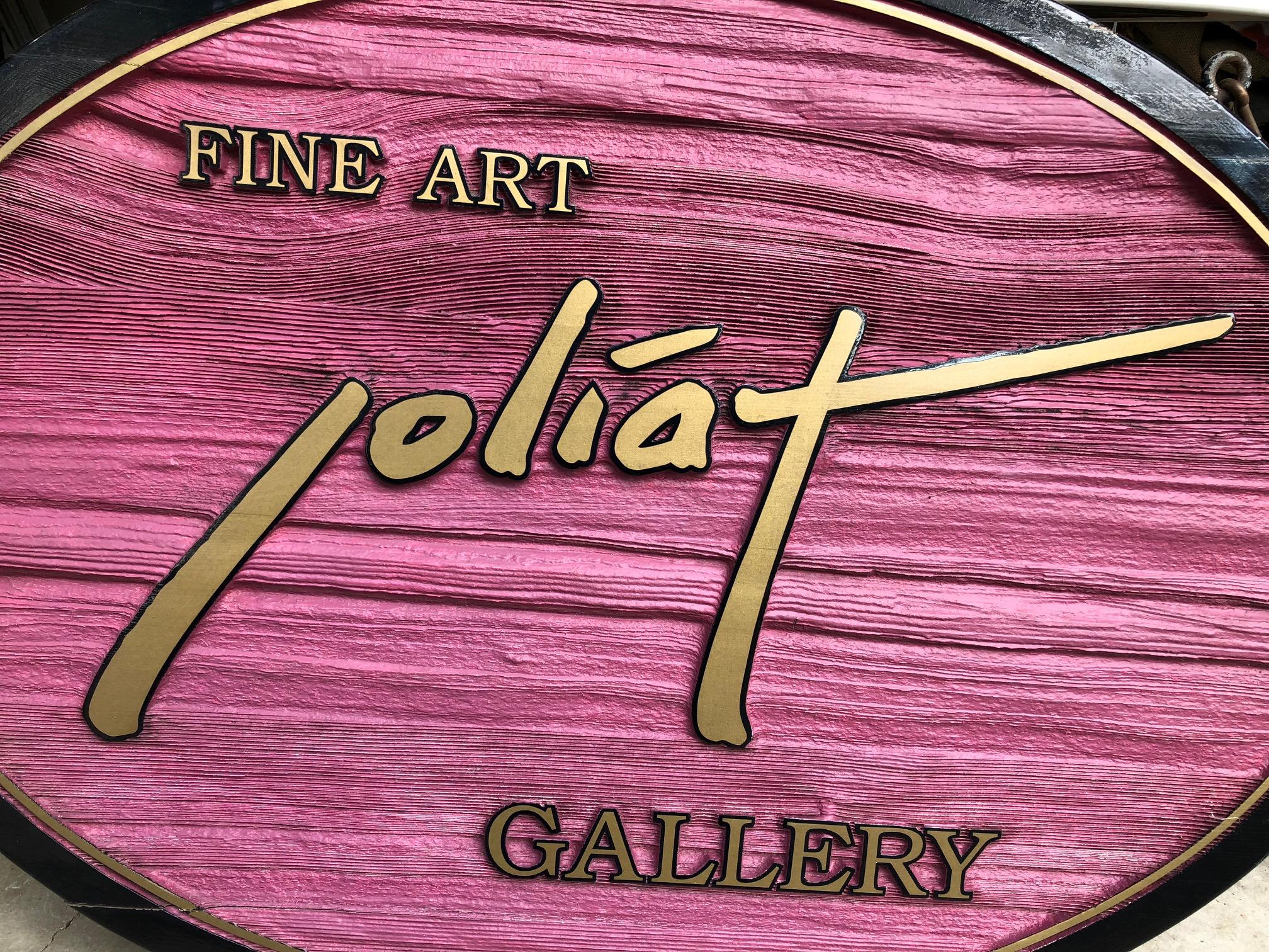 Fine Mid-Century Modern Gallery Shop Oval Sign, Joliat Fine Art Gallery 1
