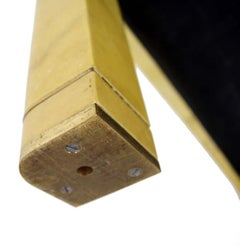 Mid-Century Modern Lacquered Goat Skin Parchment Coffee Table Brass Feet MINT