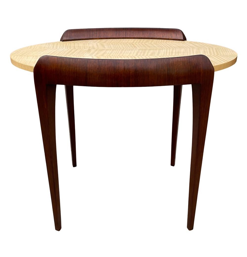 Fine Mid-Century Modern Side Table in Mixed Woods by Keno Brothers In Good Condition In Philadelphia, PA