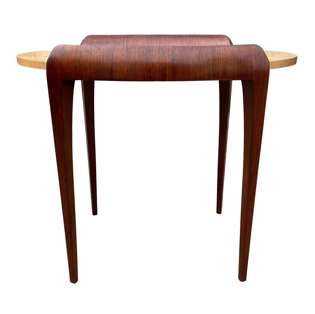 Late 20th Century Fine Mid-Century Modern Side Table in Mixed Woods by Keno Brothers