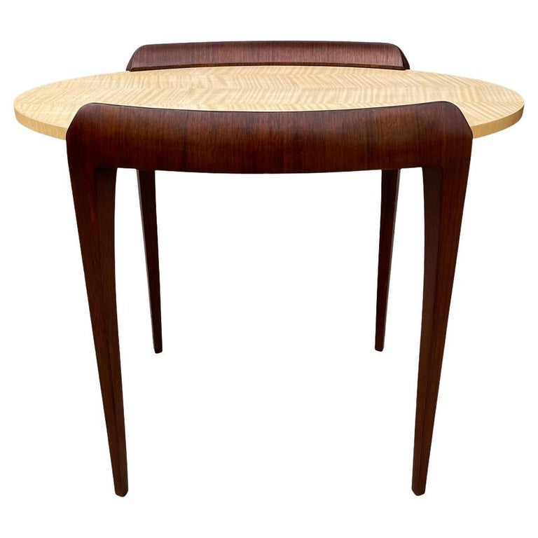 Fine MidCentury Modern Side Table in Mixed Woods by Keno Brothers For
