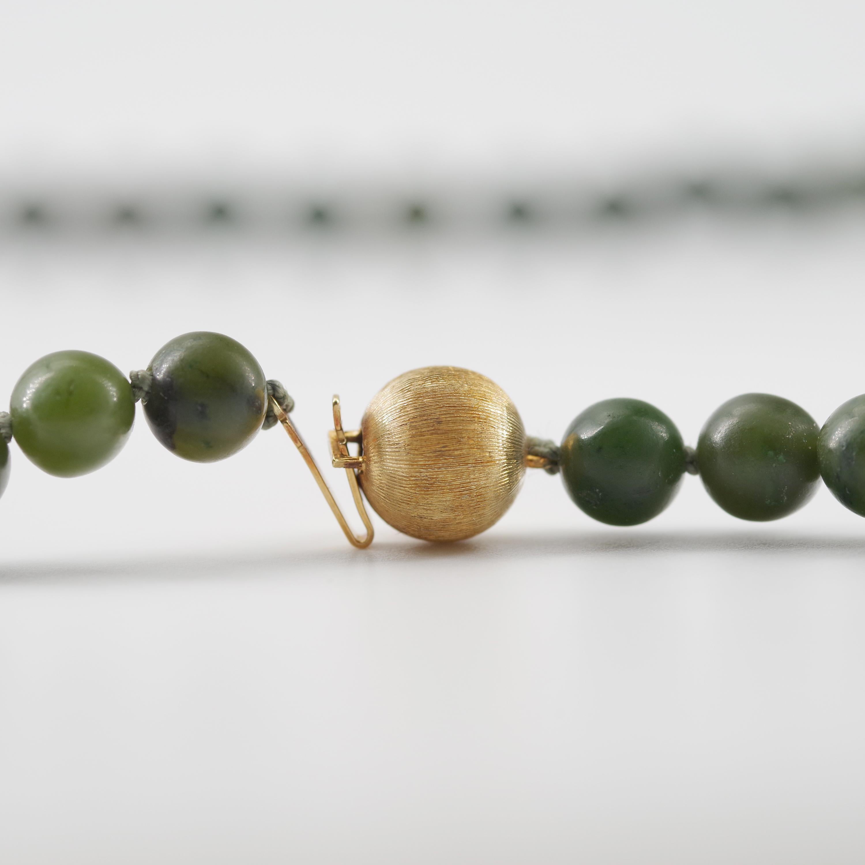 Modern Fine Midcentury Nephrite Jade Necklace