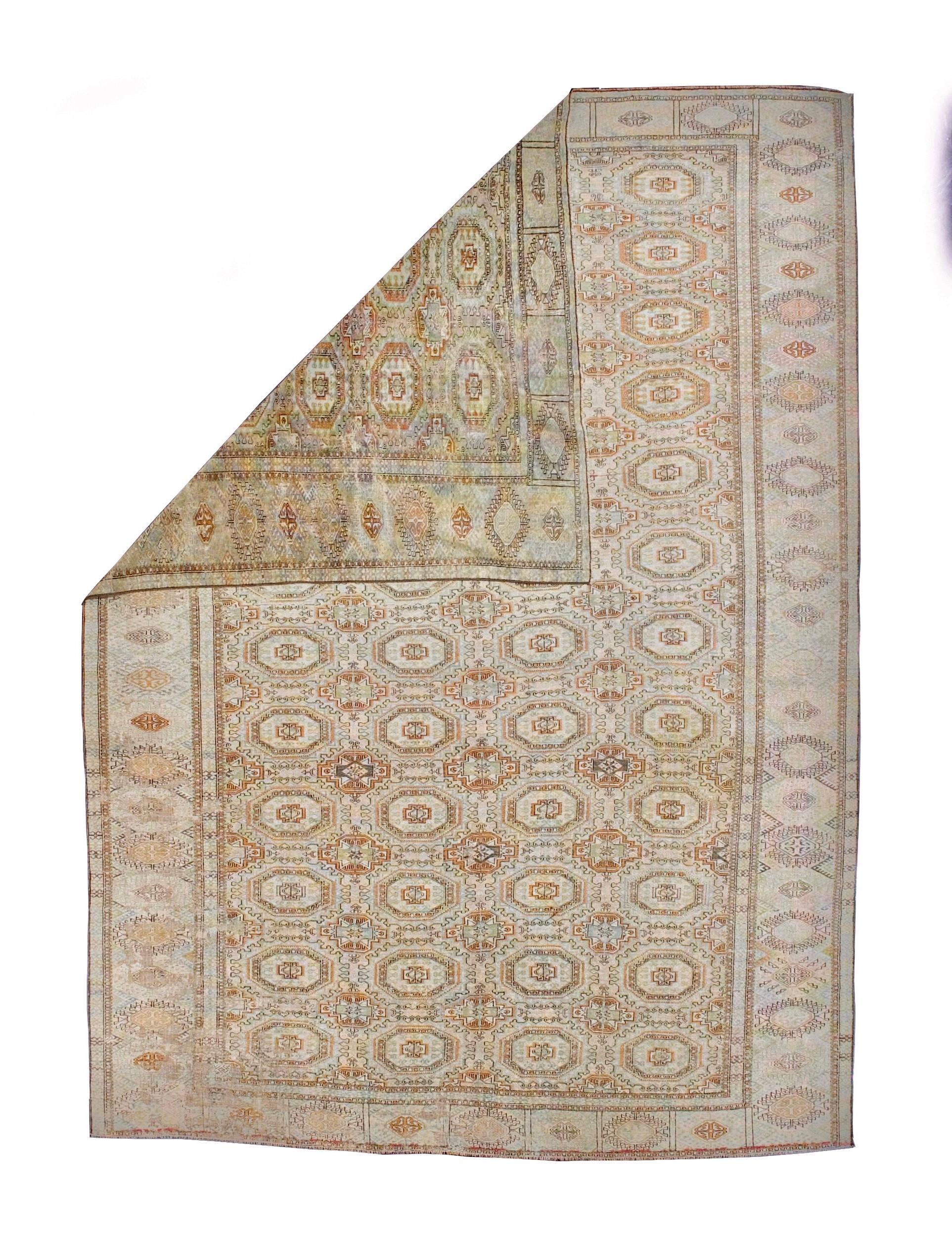 Tappeto di design persiano di metà secolo Bokhara 7' x 9'9