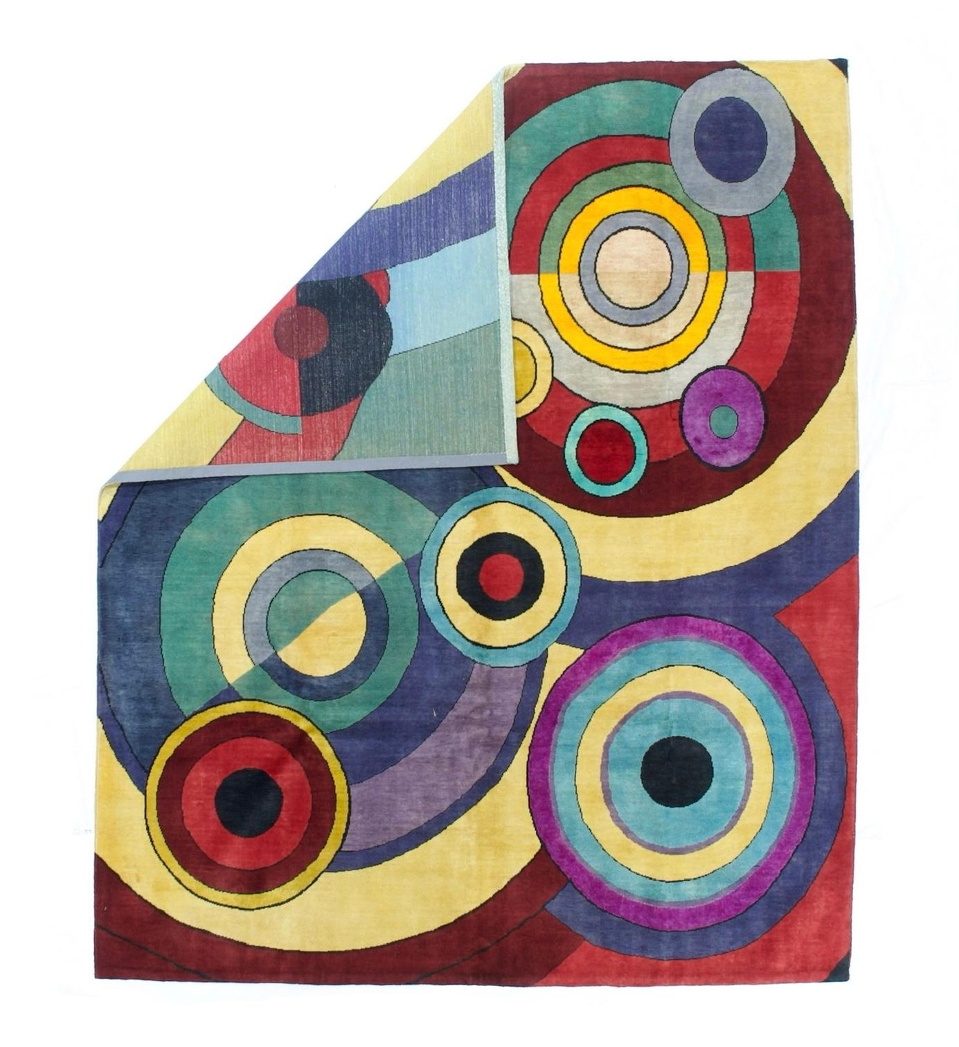 Fine Mid Century Sonia Delaunay Design Rug 6’8