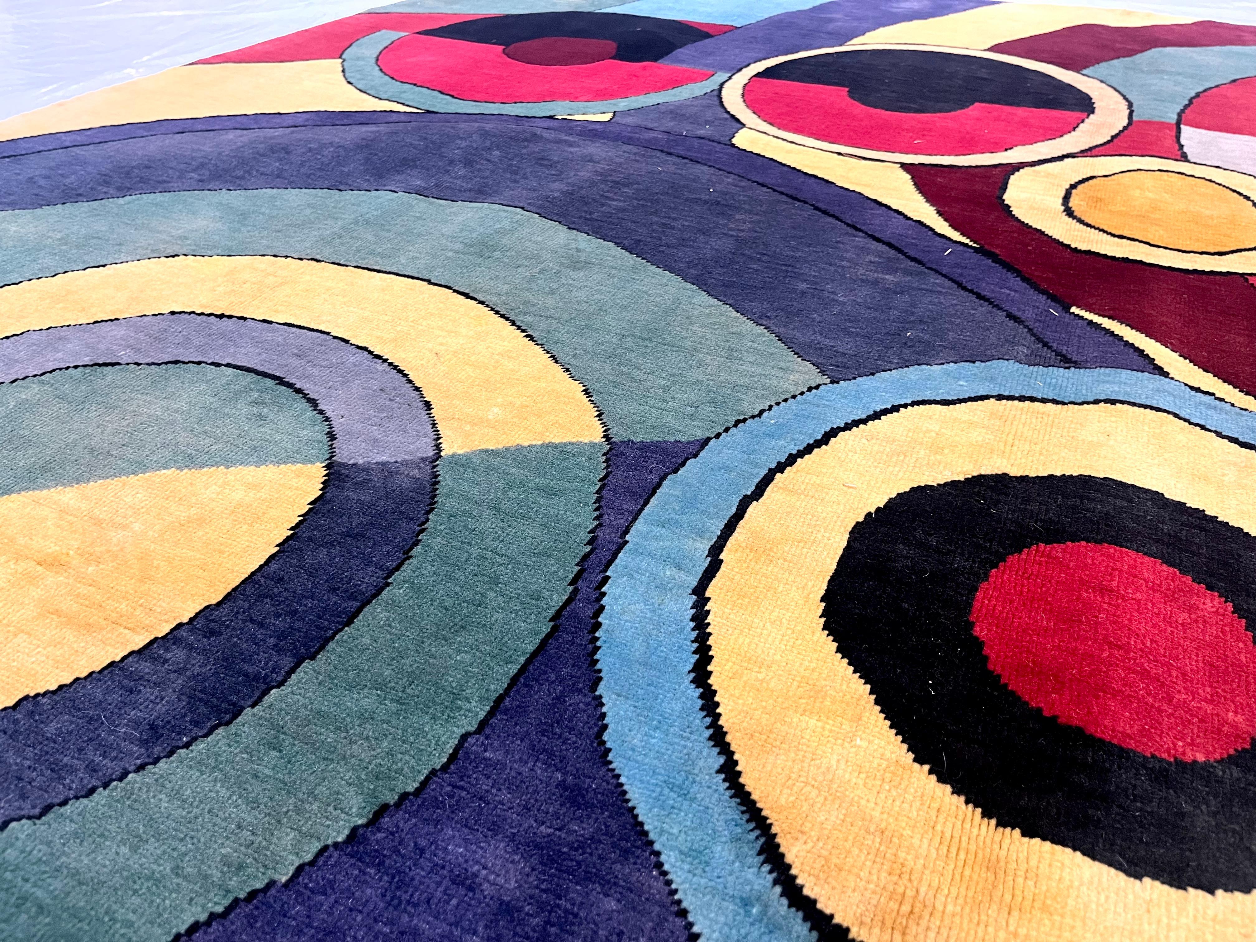 Fine Mid Century Sonia Delaunay Design Rug 6’8