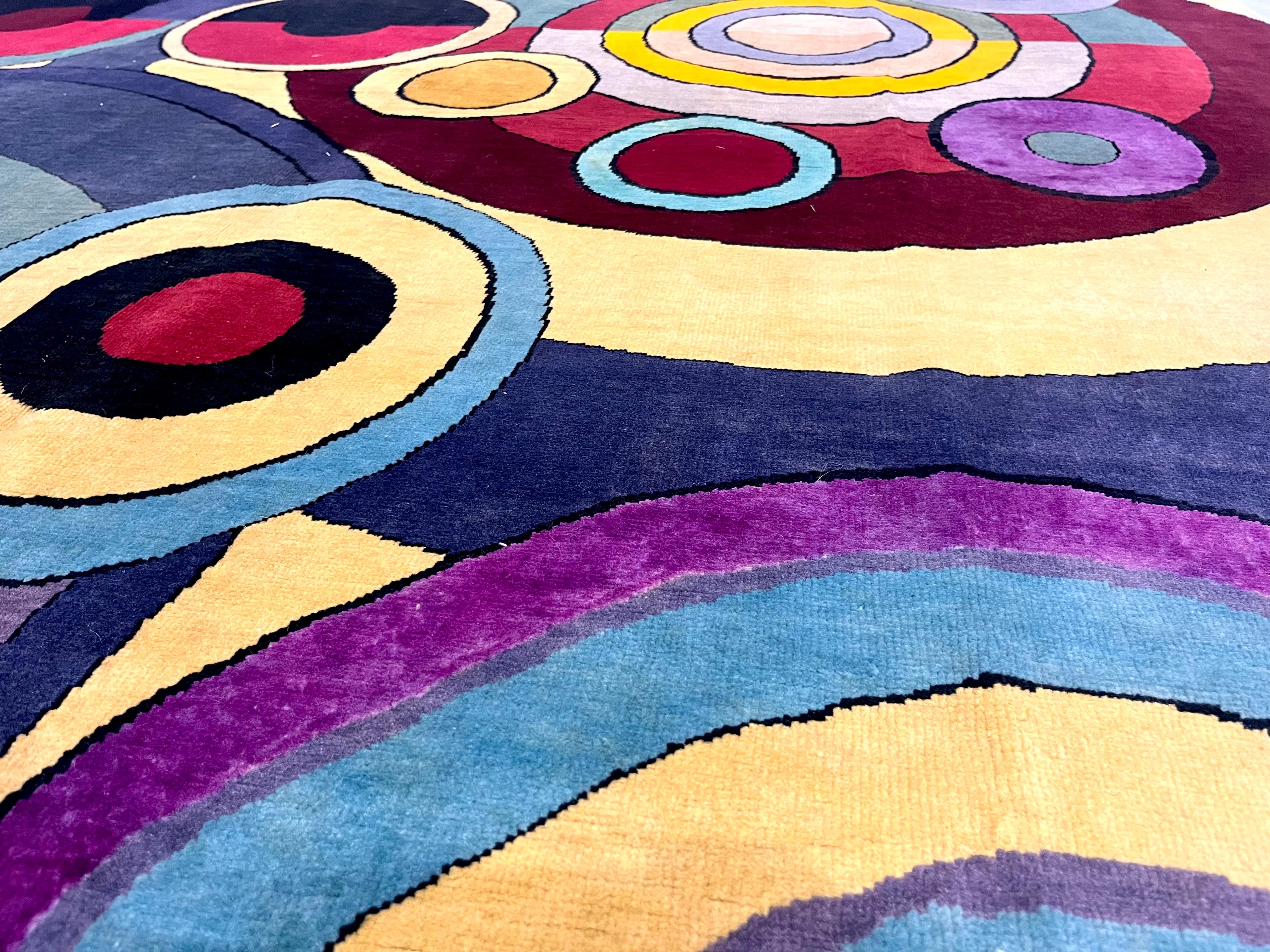 Fine Mid Century Sonia Delaunay Design Rug 6’8