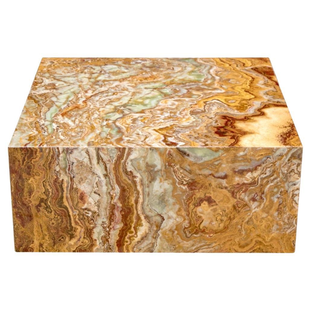 Table basse carrée en onyx du milieu du siècle en vente