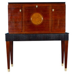 Raffinato mobile bar Trumeau di metà secolo, attribuito a Paolo Buffa, 1950