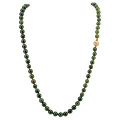 Fine Midcentury Nephrite Jade Necklace