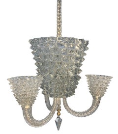 Fine Midcentury Rostrato Glass Chandelier By Barovier Y Toso