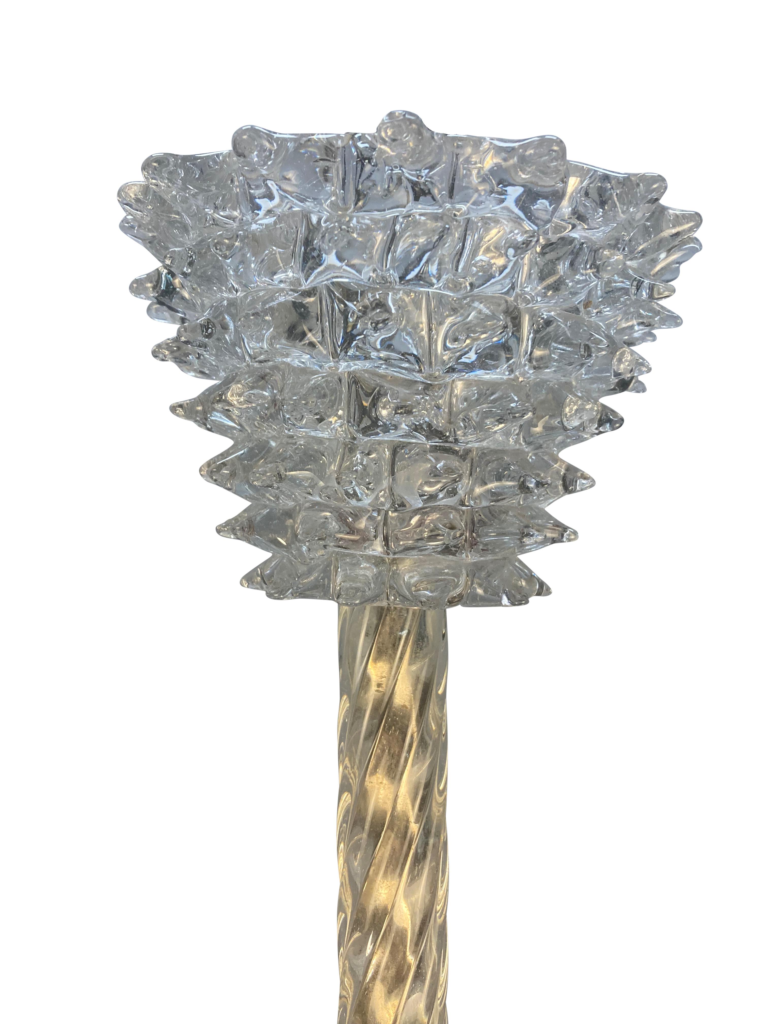 Feine Midcentury Rostrato Glas Kronleuchter von Barovier Y Toso (Mitte des 20. Jahrhunderts) im Angebot