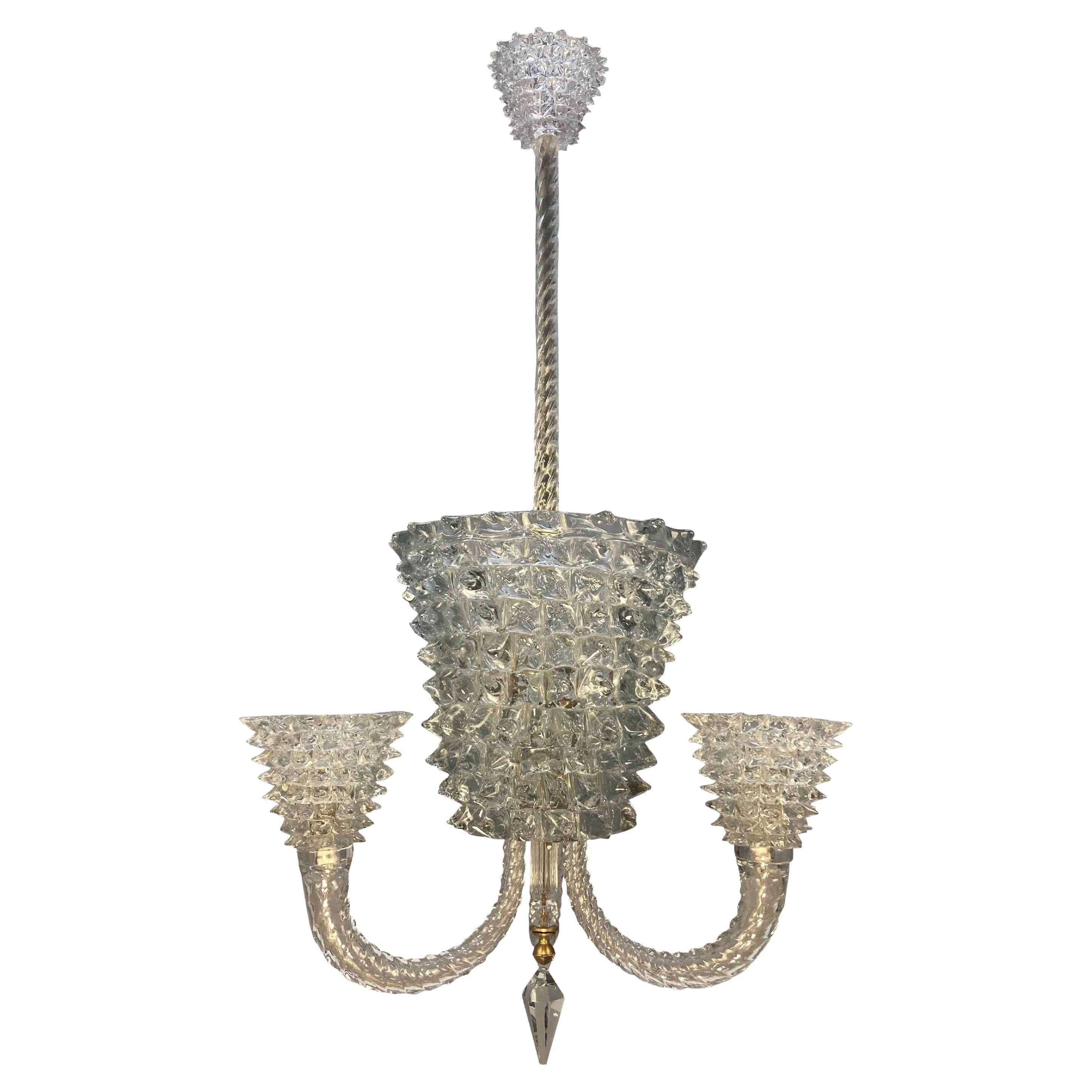 Lampadario in vetro rostrato del Medioevo di Barovier&Toso