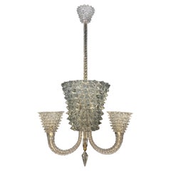 Fine Midcentury Rostrato Glass Chandelier By Barovier Y Toso
