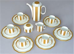 Fine Midcentury Tapio Wirkkala Rosenthal Coffee Set Gilt White Porcelain 1960s
