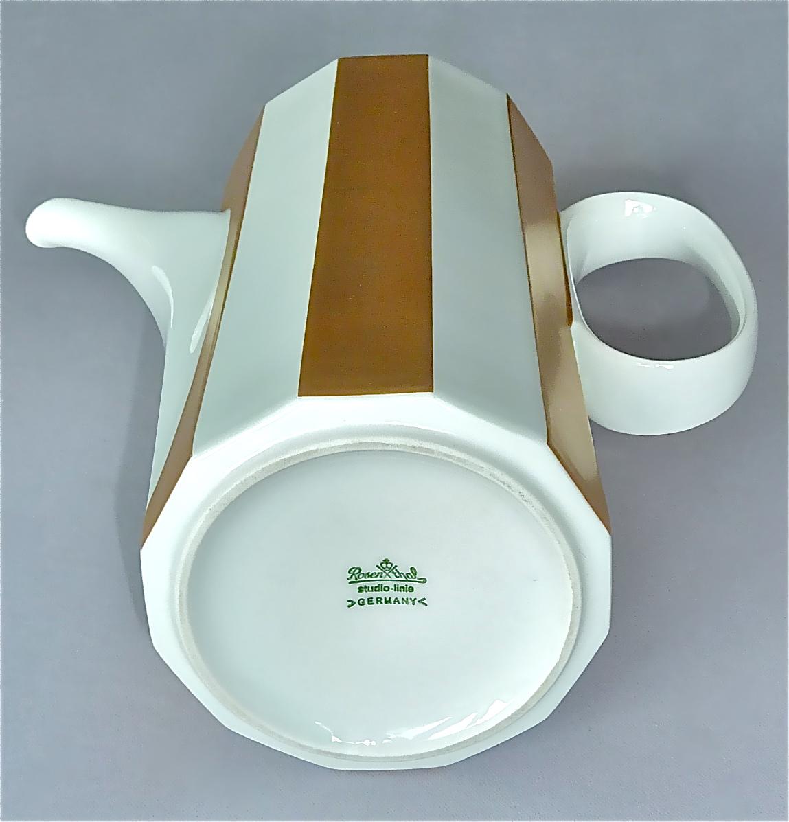 Service à café Tapio Wirkkala Rosenthal en porcelaine blanche dorée du milieu du siècle dernier, années 1960 Bon état - En vente à Nierstein am Rhein, DE