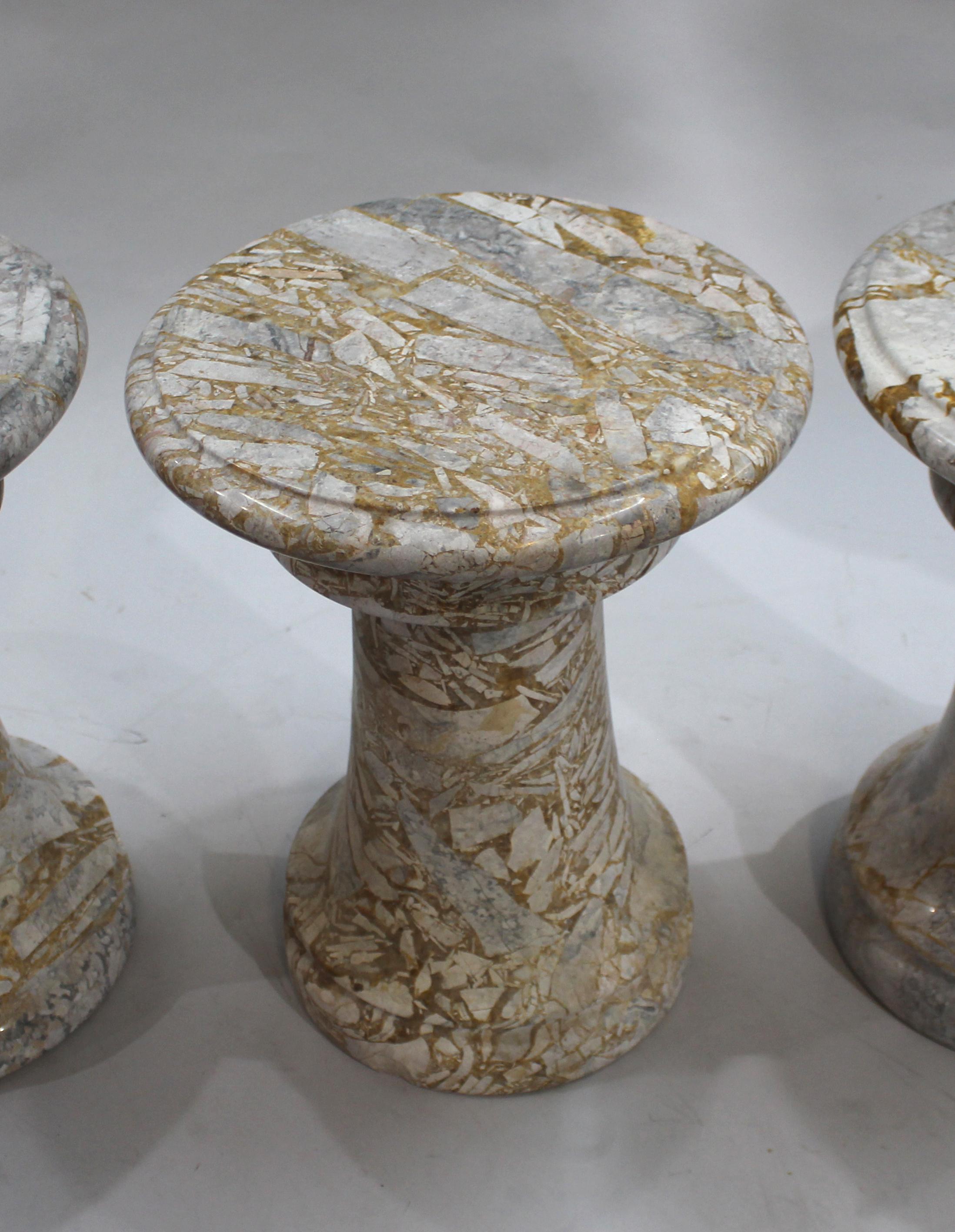 Fine Middle Eastern Circular Marble Table & 6 Stools 8