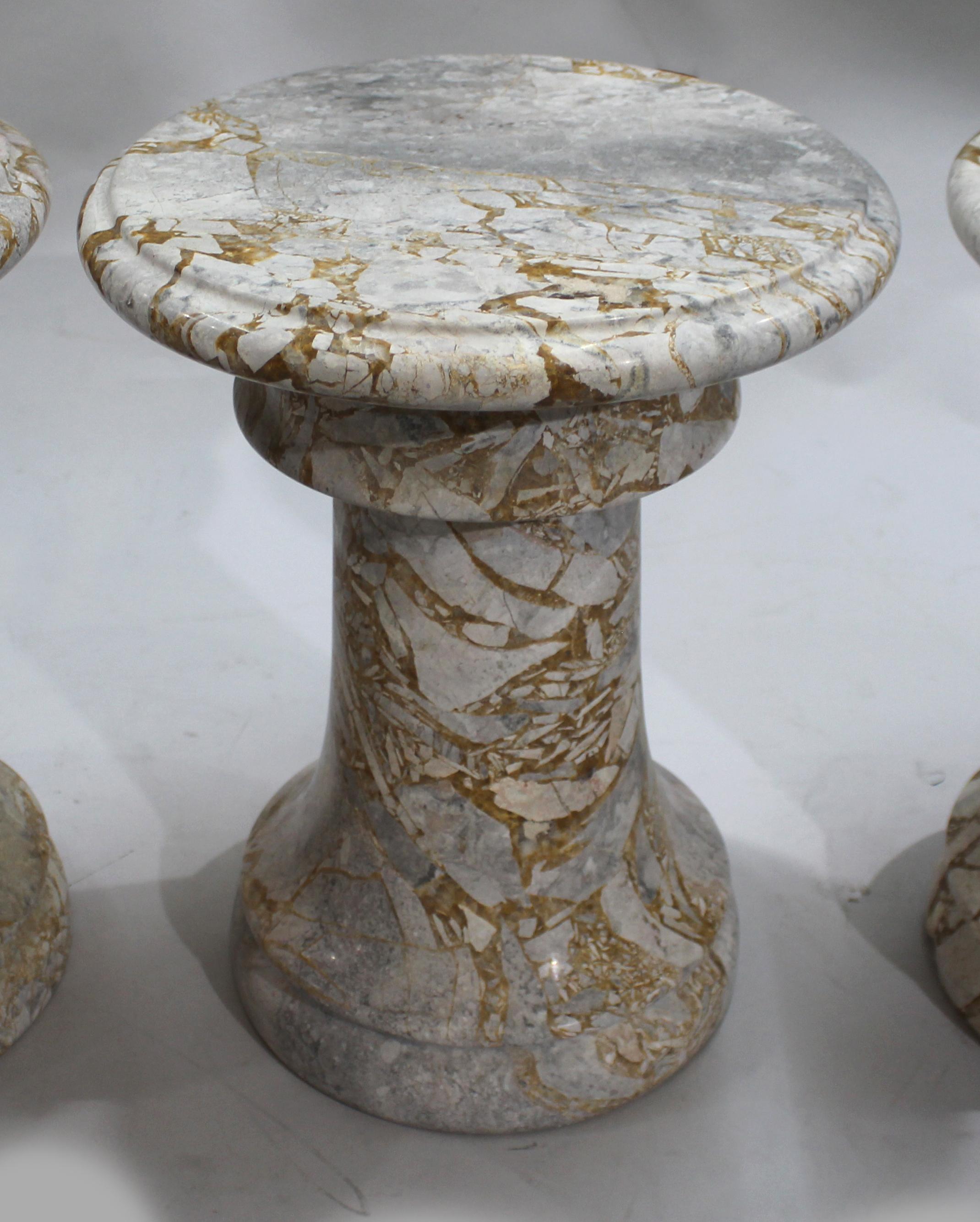 Fine Middle Eastern Circular Marble Table & 6 Stools 9