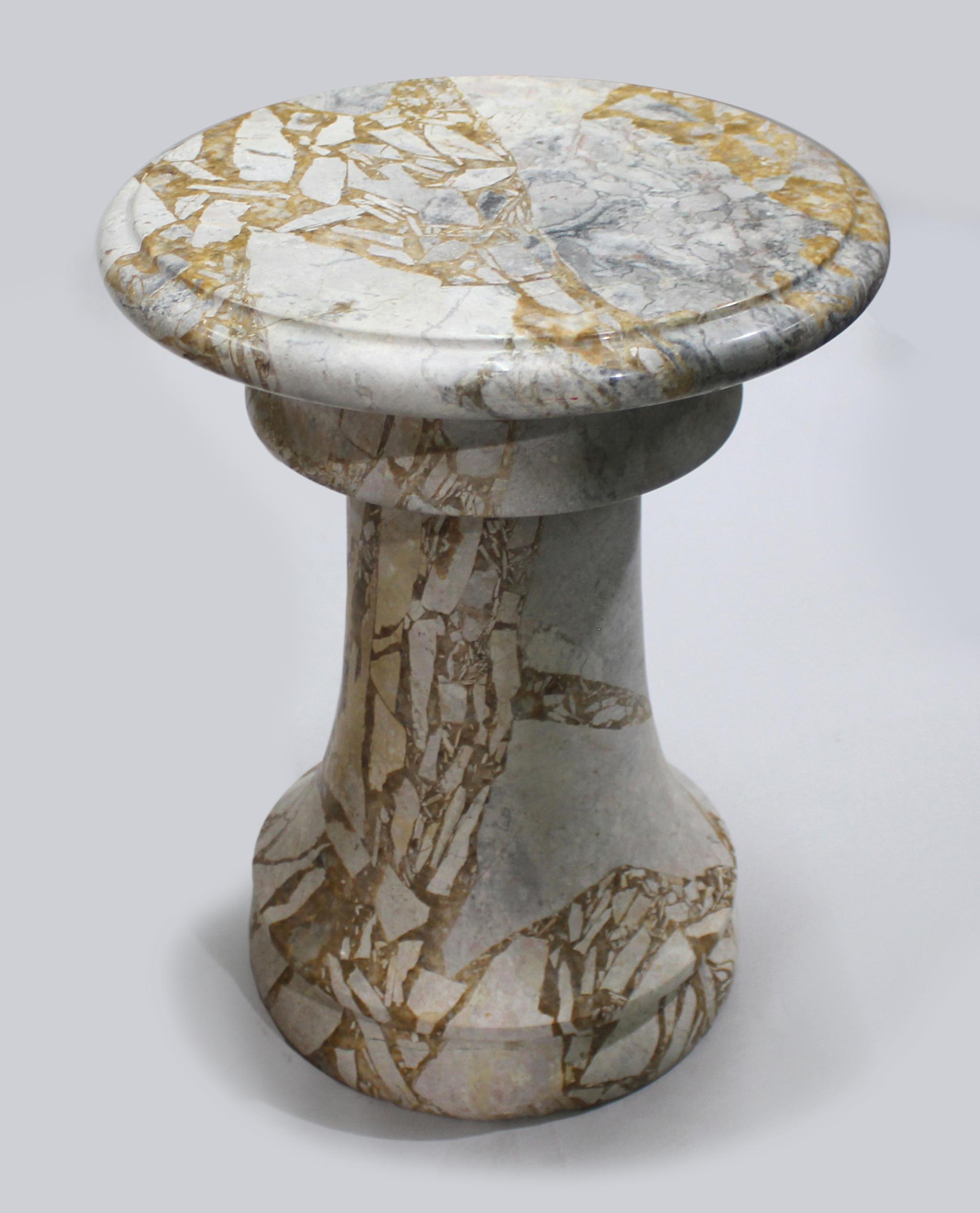 Fine Middle Eastern Circular Marble Table & 6 Stools 10