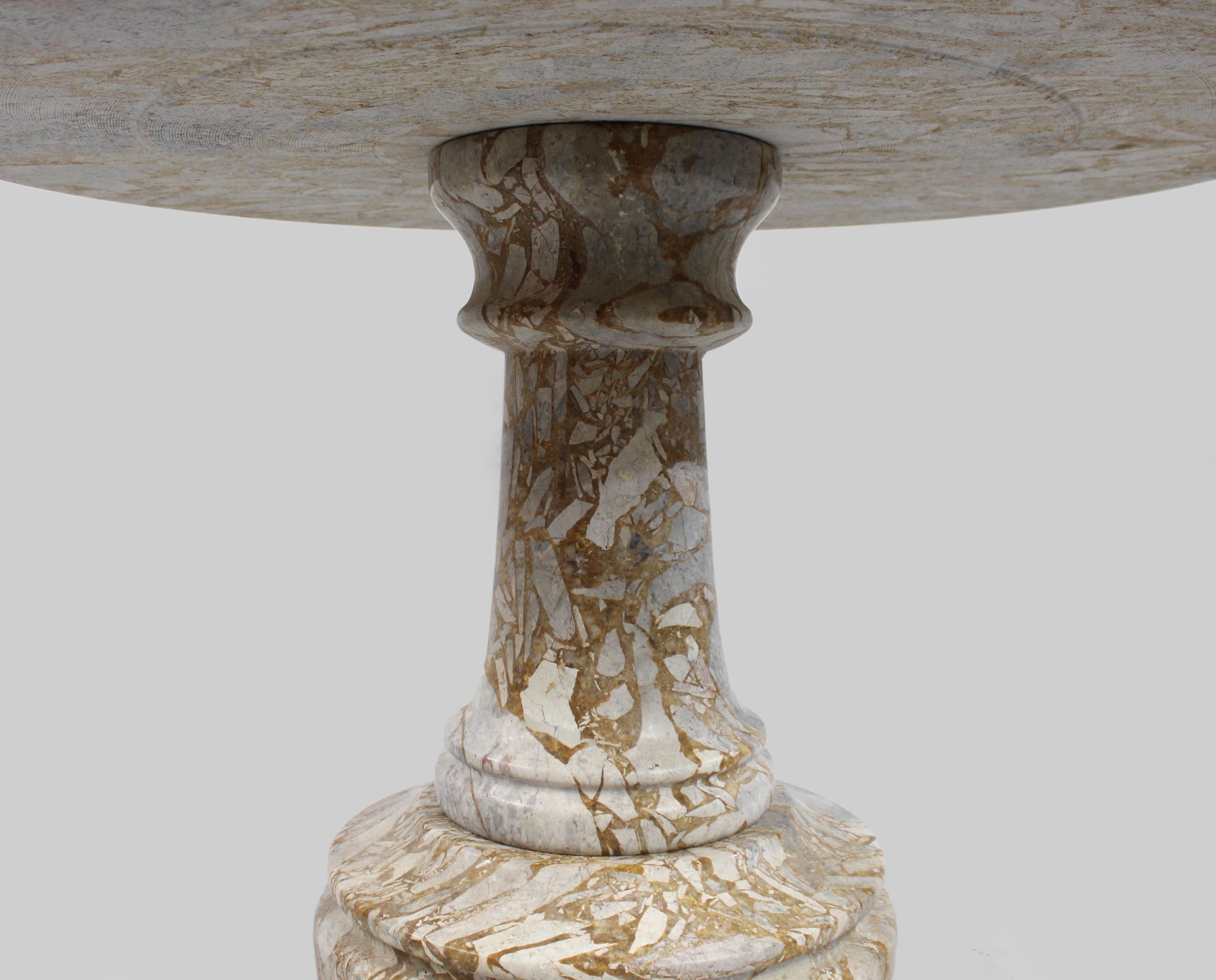 Fine Middle Eastern Circular Marble Table & 6 Stools 1