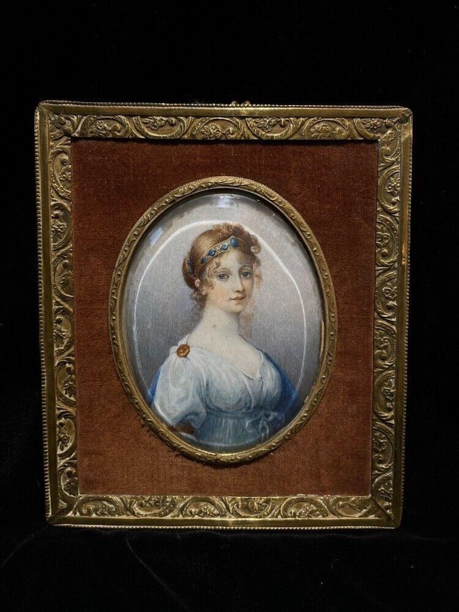 Feine Miniatur der Königin von Preußen, Louise (Neoklassisch) im Angebot
