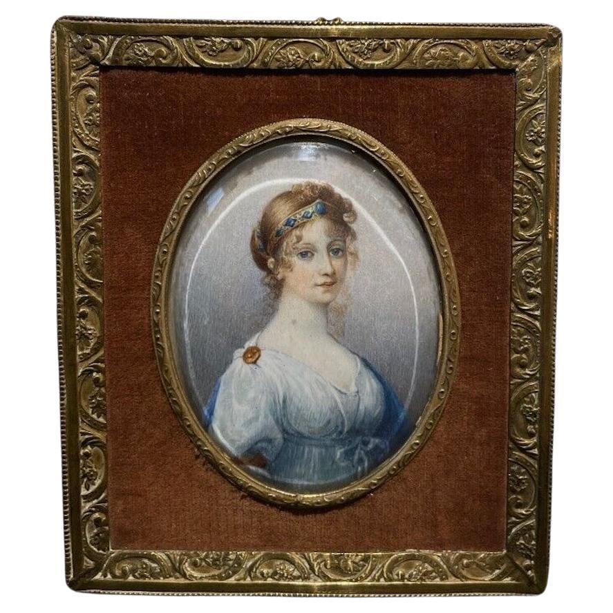 Fine Miniature of the Queen of Prussia, Louise For Sale