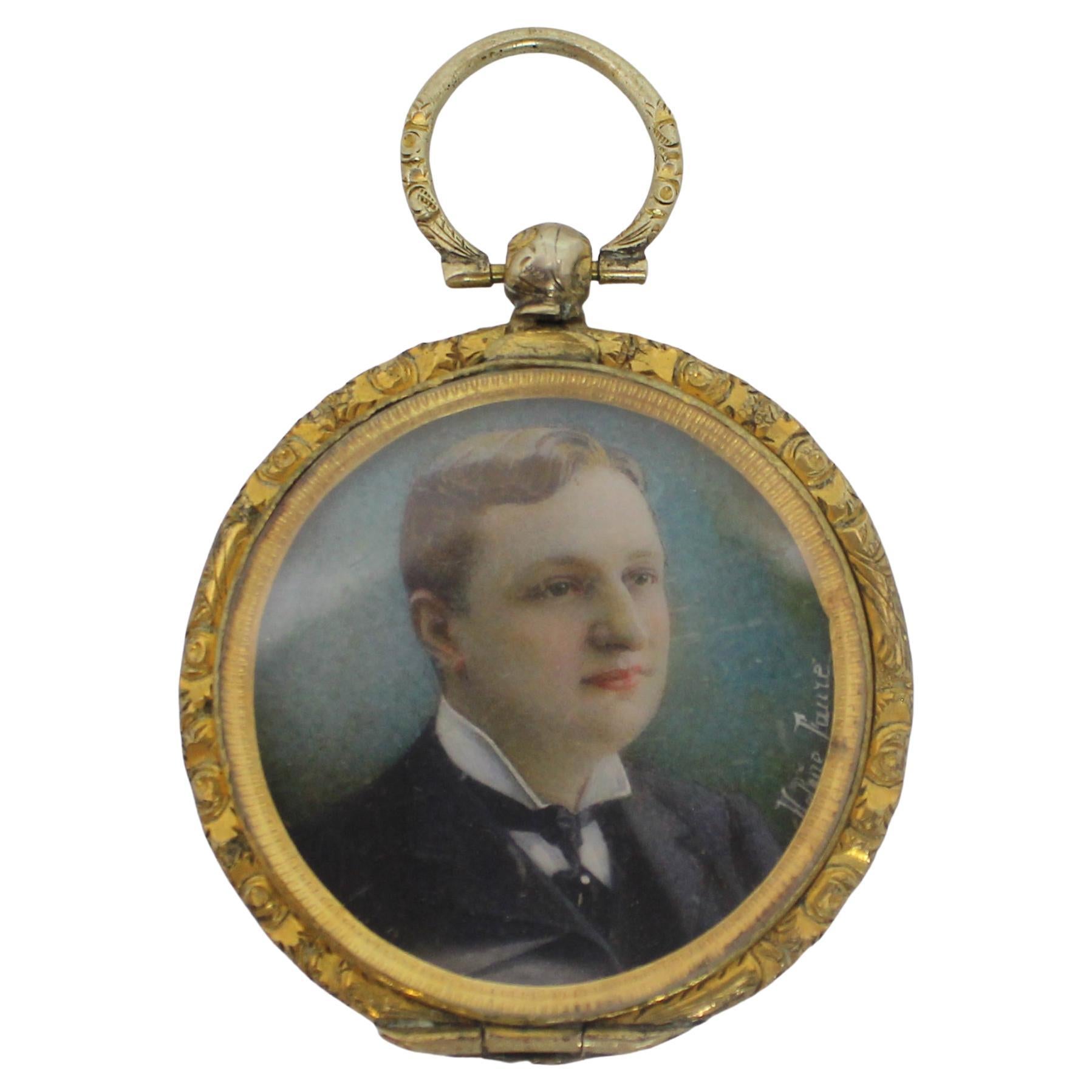 Fine Miniature Portrait by Hélène Faure For Sale