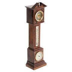 Fine Miniature Victorian Rosewood & Inlaid Grandfather Clock
